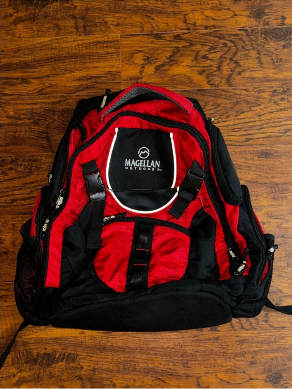 Magellan Outdoors Backpack Multiple Pockets Red and Black Hiking Travel Bag